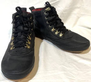 Women’s Size 10W KEDS SofTerra Black Lace-Up Ankle-High Walking Boots VGC - Picture 1 of 11
