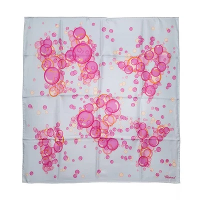 Chopard Happy Burbujas Azul Cielo Orgánico Seda Sarga Mujer Bufanda 95002-0721 - Imagen 1 de 2