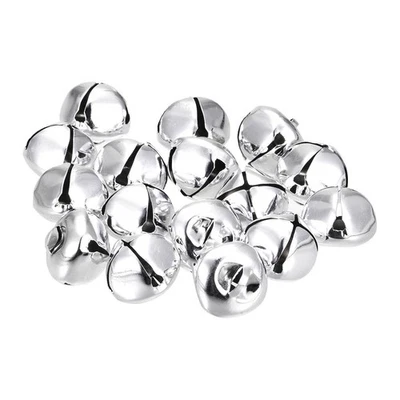 Jingle Bells, 24mm 48pcs Carbon Steel Craft Bells for DIY Christmas, Silver Tone Foto 1 de 4