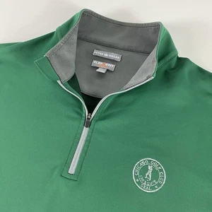 Pullover Peter Millar 1/4 Cremallera Para Hombres Grande Verde Elemento Absorbente CHICAGO GOLF CLUB - Imagen 1 de 11