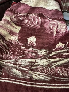Vintage San Marcus Bear Blanket 76x71. Look At Pics - Picture 1 of 12