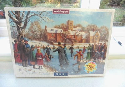 Stunning Brand New 3000 Piece "Skaters"  Victorian Christmas Scene. Waddingtons. - Image 1 of 4