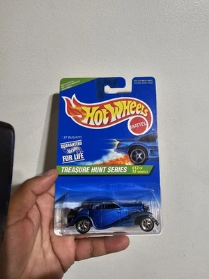 Hot Wheels 1996 Treasure Hunt ‘37 Bugatti BLUE #12 of 12 + Case RARE - Image 1 of 2