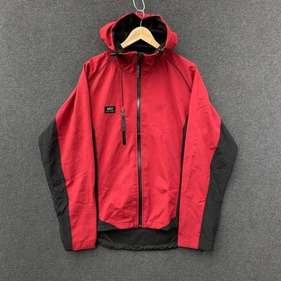 Helly Hansen Mens XL Full Zip Softshell Jacket Red Black Fleece Lined Hooded - Image 1 of 4