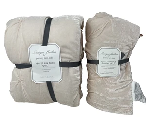 Pottery Barn Kids Monique Lhuillier VelvetPinTuck Quilt +  Euro Sham_Blush_New_J - Picture 1 of 13