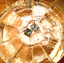 Signed Patricia Locke Great Gatsby Swarovski Cerulean Blue French Wire Earrings