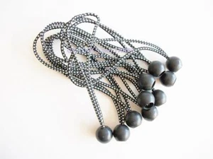 9" Black Heavy Duty Ball Bungees Elastic Ties Tarp Canopy Attachment 100pc lot - Picture 1 of 1