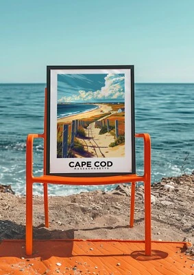 Cape Cod Massachusetts Vintage Style Travel Poster - Home Decor, Wall Art - Image 1 of 4