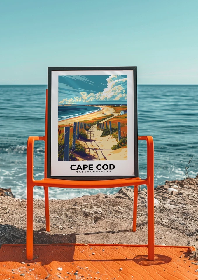 Cape Cod Massachusetts Vintage Style Travel Poster - Home Decor, Wall Art - Image 1 of 4