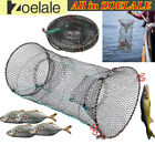 Foldable Fishing Shrimp Fish Crab Yabbie Bait Net Trap Cast Dip Cage 2 Holes