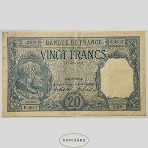 France - Francia - 20 francs - 1918 - P7 - Bayard - Picture 1 of 2