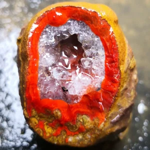 Rare Natural Warring States Red Agate Rough Geode Quartz Crystal Specimen 101G - Imagen 1 de 4
