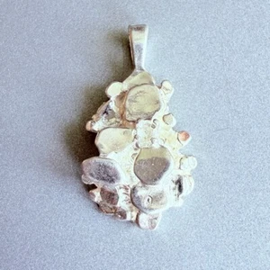 Nugget Pendant Charm 925 Sterling Silver High Polish - Picture 1 of 6