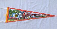 Delaware Pennant feutre Vintage Bannière souvenir voyage touristique VACANCES Made USA
