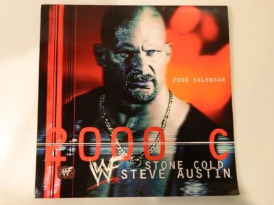 AUTOGRAPHED WWF Wrestling Wall Calendar 2000 Stone Cold Steve Austin Attitude - Image 1 of 4