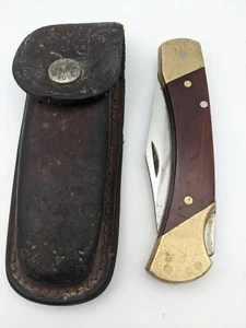 Vintage Schrade + LB7 Uncle Henry Folding Lockback Knife w Sheath - Picture 1 of 8