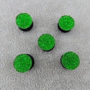 GREEN Faux Druzy Shoe Charms for Clogs Wristbands Bling Luxury Set 5 Bling New - Picture 1 of 9