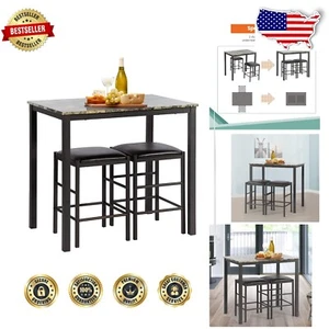 Stylish Black Dining Room Table and Chairs Set – Ideal for Apartment Living - Picture 1 of 11