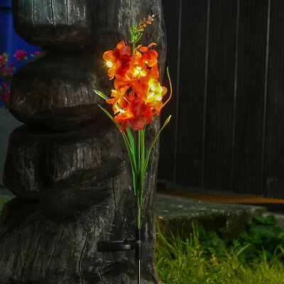 LED Solar Gartenstecker Gladiole Blume Dekoleuchte Garten Balkon Terrasse rot - Bild 1 von 4