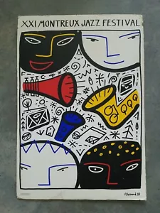 XXI MONTREUX JAZZ FESTIVAL Lithografisches Poster von Francois Boisrond 1987 - Bild 1 von 5