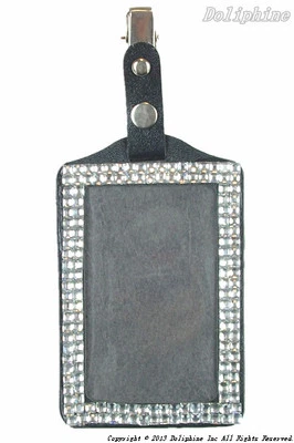 Vertical Bling Rhinestone ID Badge Reel with Alligator Clip  — 第 1/2 张图片