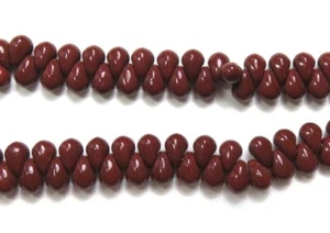 100 Pcs ~ OPAQUE BROWN ~ 3mm x 5mm TEAR DROPS ~ TINY TIMS ~ GLASS BEADS LOT - Imagen 1 de 2