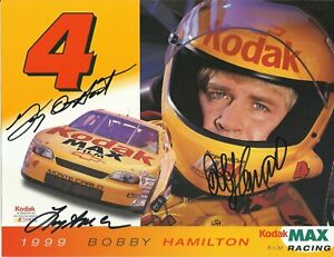 Bobby Hamilton NASCAR Original Autographed 8x11 Signed Kodak Racing Hero Card