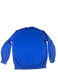 Polo Ralph Lauren Crewneck Sweater Mens XLT Blue Lightweight - Picture 1 of 6