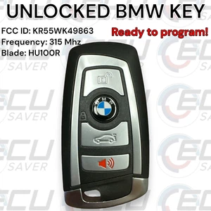 🔥 OEM BMW SMART LLAVERO MANDO A DISTANCIA SIN LLAVE KR55WK49863 4 BOTONES 315Mhz DESBLOQUEADO 🔥 - Imagen 1 de 4