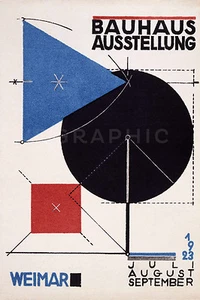 Póster de diseño Bauhaus 1923 exposición de arte vintage estampado en lona Giclee 20x30 - Imagen 1 de 2