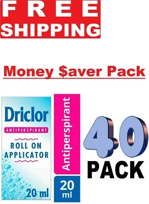 40X DRICLOR ROLL ON APPLICATOR ANTITRANSPIRANT 20ml NEW IN BOX EX-09/26 - Image 1 of 4