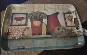 Victorian Garden Room Pitcher, Bird Nest   Melamine Serving Tray, 18" x 12, NEW - Picture 1 of 3