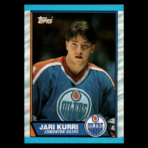 1989 Topps Jari Kurri #43 HOF Edmonton Oilers Centered 4 Sharp Corners Mint