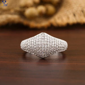 0,66 TDW Corte Redondo Cultivado en Laboratorio Diamante Oro Blanco 18k Piedra Anillo de Boda - Imagen 1 de 5