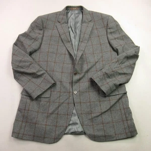 Sports Coat Mens Checks Button Front Pockets Long Sleeve Casual Formal Gray - Picture 1 of 10