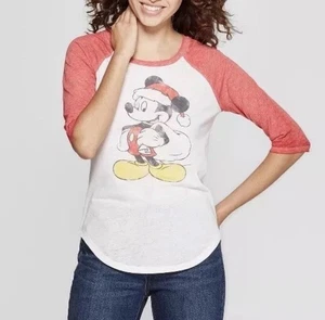 Walt Disney Baseball Raglan Babbo Topolino Maglia Maglietta Donna Taglia XXL (XM4) - Foto 1 di 7