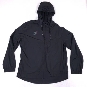 Hurley Hooded Jacket Black Full Zip Large Lightweight Streetwear Skate Surf - Picture 1 of 13