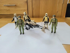 Star Wars Vintage ROTJ Speeder Bike 1983 Scout & Rebel (Endor) Trooper Figures - Picture 1 of 24