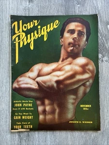 YOUR PHYSIQUE Bodybuilding Magazine JOE WEIDER COVER NOVEMBER 1947 VOL 8 NO 2 - Picture 1 of 23