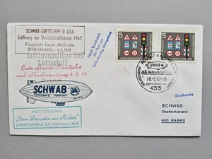 Luftschiffpost Schwab 1967 Eröffnungsflug nach Abnahmeprüfung AK Astrophilatelie - Bild 1 von 1