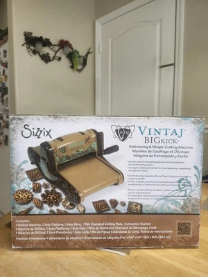 Máquina de estampado troquelado Sizzix Vintaj Big Kick álbum de recortes de joyas nuevo en caja Foto 1 de 4