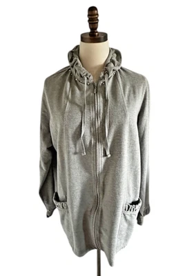 Quacker Factory Knit Cardigan Sz L Full Zip Jacket Rhinestone Sparkle Athleisure - Image 1 of 4