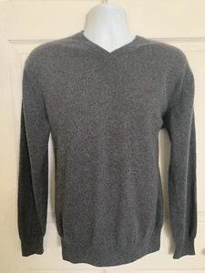 Livergy Dark Gray 100% Cashmere V-Neck Sweater, Men's Large - Picture 1 of 6
