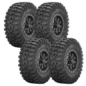 28" Sedona Rockabilly Tires 14" System3 SB4 6+1 Wheels Black Can-Am Maverick X3 - Picture 1 of 3