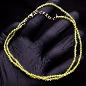 Amazing Faceted Green Peridot 39 Cts 20 Inches Beaded Womens Necklace VK 37 E603 - Picture 1 of 3