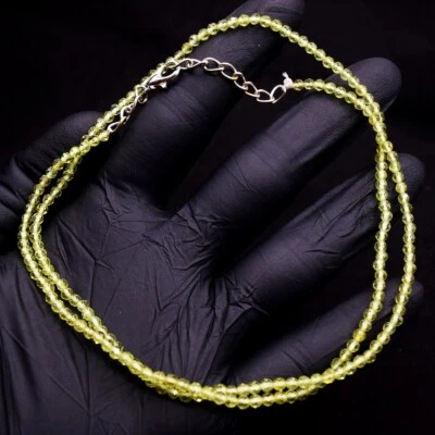 Amazing Faceted Green Peridot 39 Cts 20 Inches Beaded Womens Necklace VK 37 E603 - Image 1 of 3