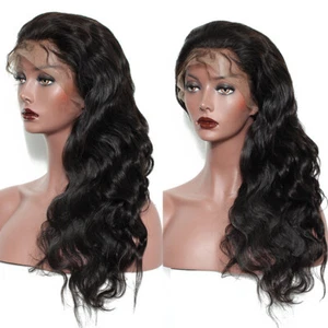 12-22"Natural Body Wavy 100% indian Remy Human Hair Full Lace Wig Baby Hair - Picture 1 of 12