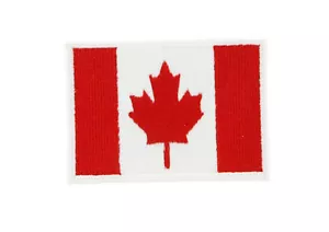 LOTE AL POR MAYOR de 100 x PARCHES DE BANDERA CANADÁ CANADIENSE para MOCHILAS PLANCHADAS - Imagen 1 de 1
