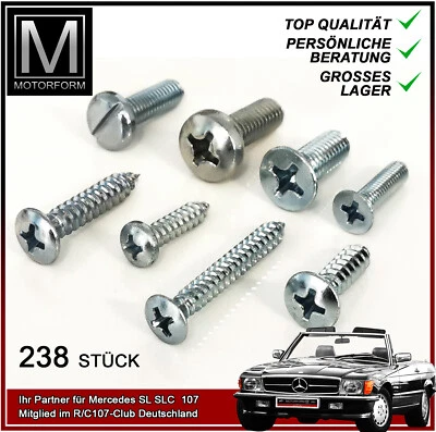MOTORFORM Kit viti cromate 238 viti Mercedes SL SLC W107 Screw 107 viti cromate