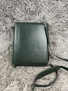 Franklin Quest Compact Planner 10.75” x 9” Green Calfskin Leather Zip CL 12215 - Picture 1 of 17